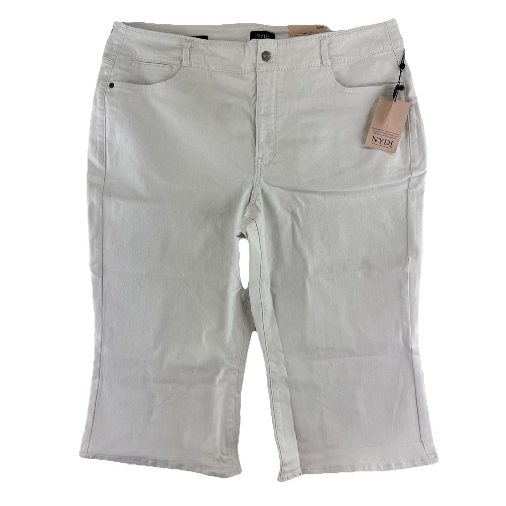 NYDJ Cool Embrace Wide Leg Denim Crop Jeans 18WP Optic White